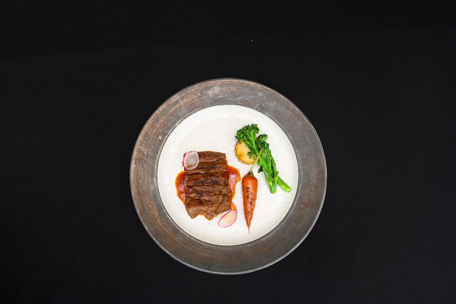 Beautifully presented plated dinner for a corporate gala